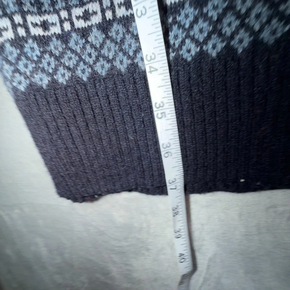 Gap Lambswool Fair Isle Scarf Multicolor Navy Wool/Nylon Blend‎ Scandinavian